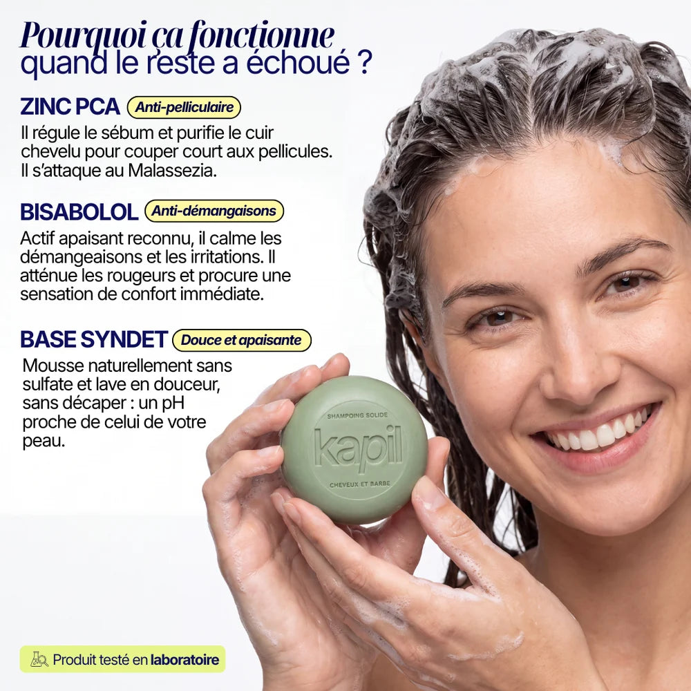 Shampoing solide anti-pelliculaire · apaisant & doux